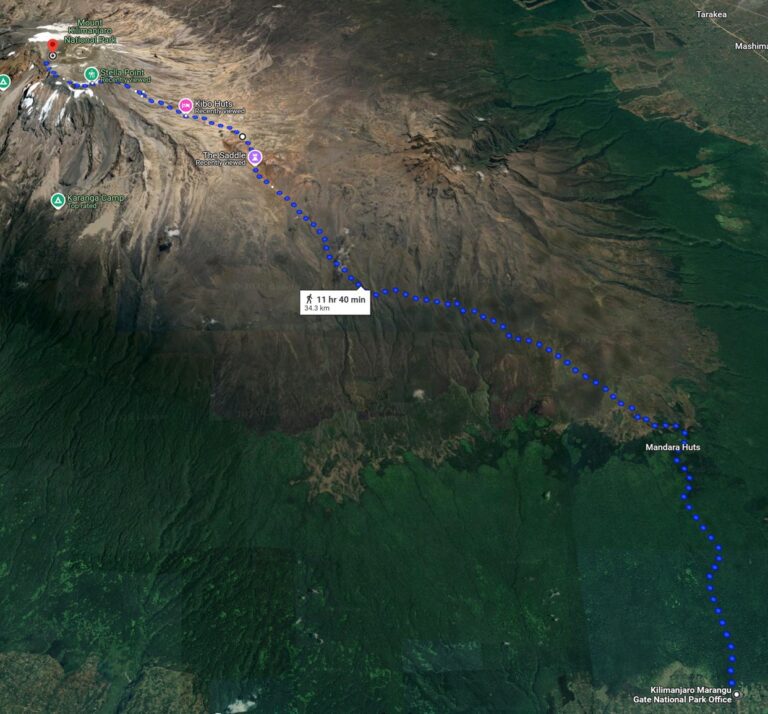 Kilimanjaro Marangu Route Map